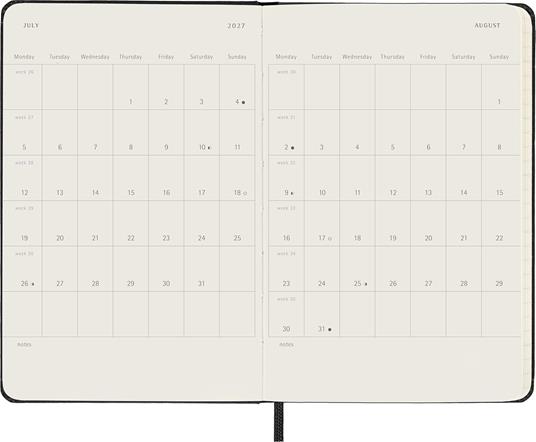 Agenda Moleskine 18 mesi settimanale notebook pocket nera rigida - 5