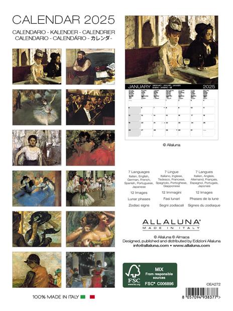 Calendario da muro 2026 Degas Allaluna 15X20 cm - 2