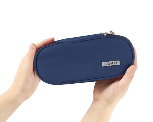 Astuccio Ovale Organizzato Monocolore Blu Comix - 5
