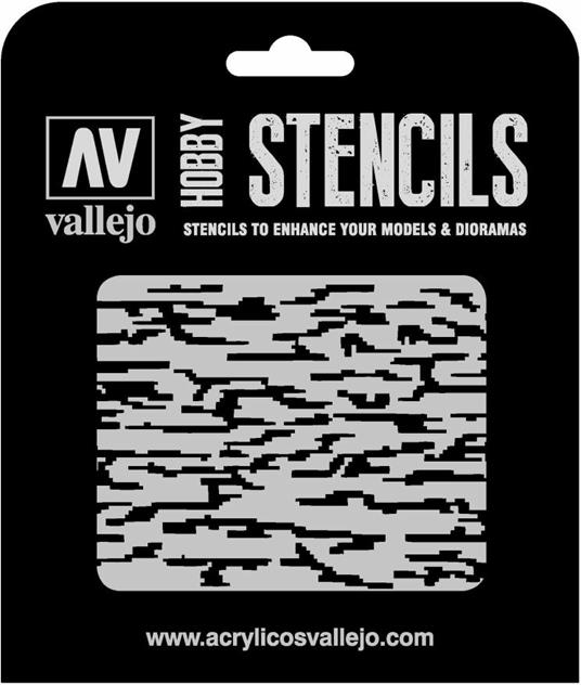 Stencil Stcam004 Pixelated Modern Camo