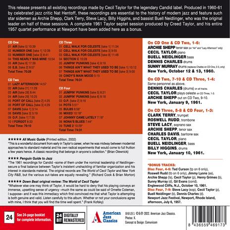 The Complete Nat Hentoff Sessions - CD Audio di Cecil Taylor - 2