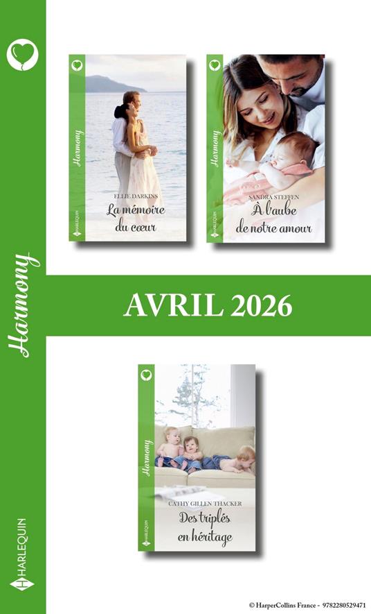 Pack mensuel Harmony - 3 romans (Avril 2026)