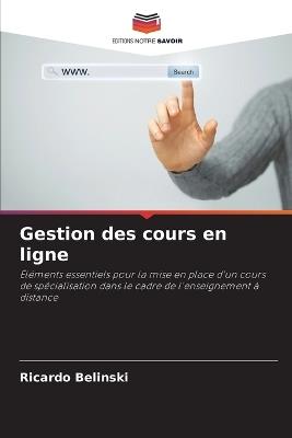 Gestion des cours en ligne - Ricardo Belinski - cover