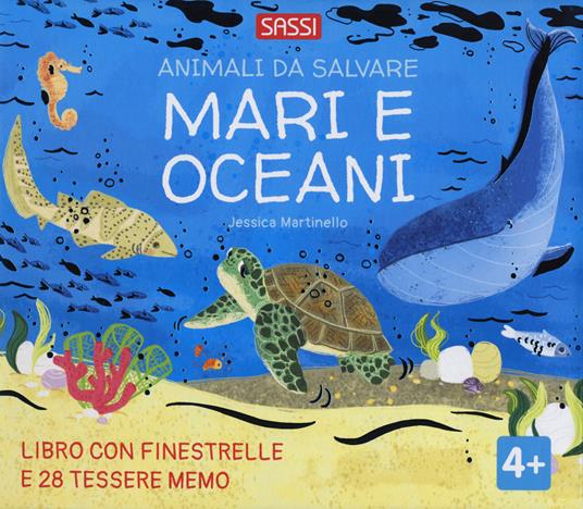 Mari e oceani. Animali da salvare. Ediz. a colori. Con 28 Tessere memo - Jessica Martinello - copertina