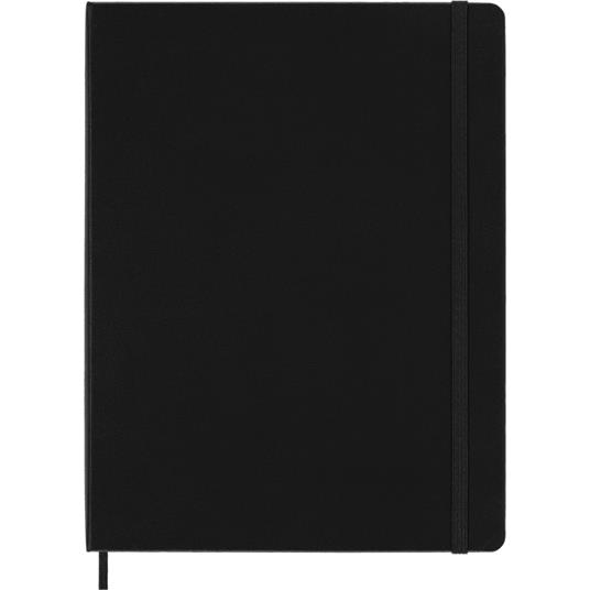 Taccuino Moleskine XL a righe copertina rigida nero. Black