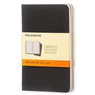 Quaderno Cahier Journal Moleskine pocket a righe nero. Black. Set da 3