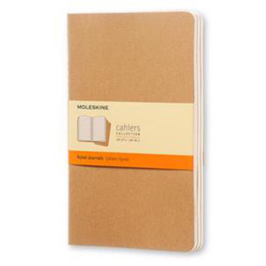 Set da 3 quaderni taccuini Cahier Journal Moleskine large, a righe. Beige
