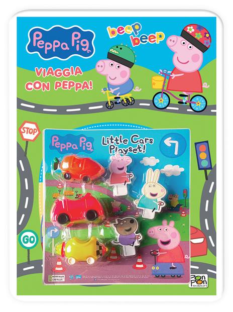 Beep beep. Viaggia con Peppa! Peppa Pig. Con adesivi. Ediz. a colori. Con macchinine - Lucia Marenzi - copertina
