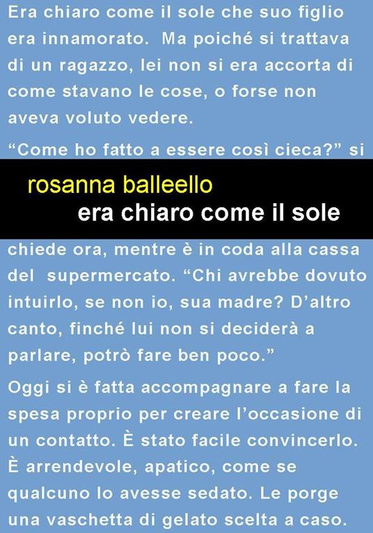 Era chiaro come il sole - Rosanna Balleello - copertina