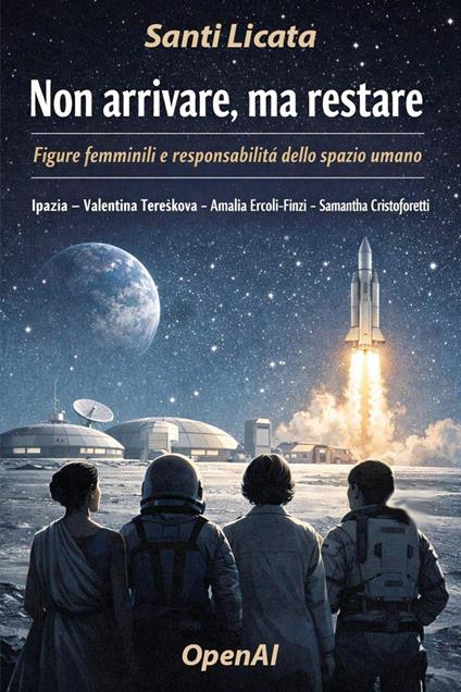 Non arrivare, ma restare. Figure femminili e responsabilità dello spazio umano. Ipazia, Valentina Tereskova, Amalia Ercoli-Finzi, Samantha Cristoforetti - Santi Licata - copertina